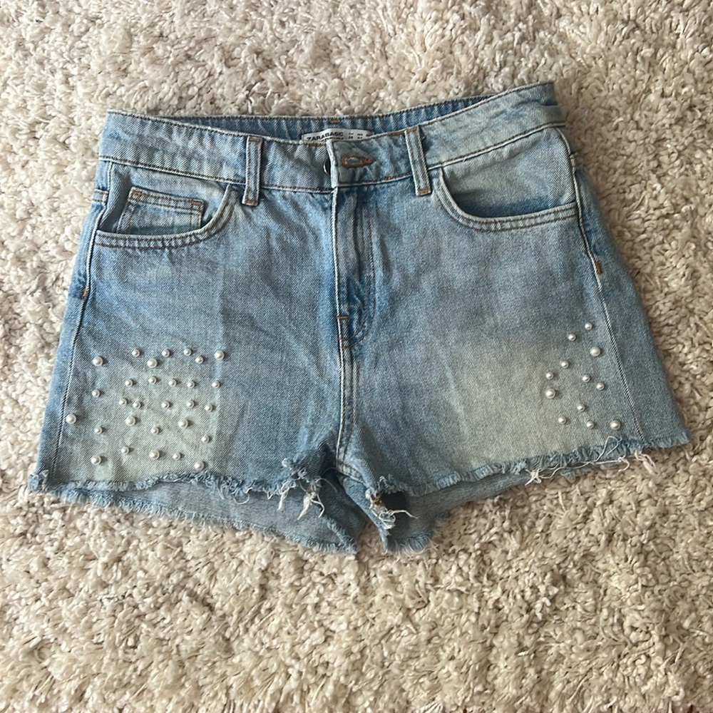 Zara pearl denim short
